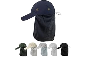 YUSONS Gorra Nuca para Hombre y Mujer, Gorras y Sombreros Protección UV, Gorras de béisbol con Cubierta de Cuello Plegable y Secado Rápido, Talla única 57cm