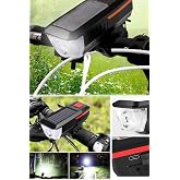 3 Modlu Elektriksiz Şarjlı Bisiklet Farı Ve Kornası Seti 120 Desibel Uzun Mesafe Led Işık