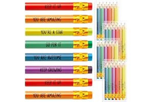 Clabby 12 Pack 72 Pcs Inspirational Motivational Rainbow Pencils Bulk Teacher to Student School Leavers End of Term Kids Graduation Gifts Class of 2025 Pupil Prize School Party Bag Fillers Office