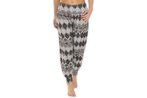 Love My Fashions® Women Harem Trouser AliBaba Plain & Printed Elactic Waist Hippie Pyjama Bottoms Loose Fit Baggy Pilates Yoga Pants and Summer Trousers