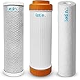 Letino CTO GAC PP Spun Carbon Filter of 10 inch Set Replacement Filters for Commercial RO Water Purifier and Under Sink - 3 Pcs