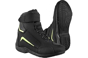 LIMA MOTO LIMA-MOTO Leather Motorbike Boots Motorcyle Shoes CE-Approved Waterproof Motorcycle Boots – Short Ankle Touring Armour & Anti-Slip