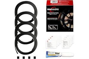 RimSavers RimBlades USA (Black) Wheel Rim Protectors Guard Alloy Wheel from Curb Rash – Set of 4 Rim Protectors Easy to Install