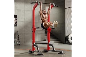 SogesPower Torre de Potencia, Power Tower, con Barra de Dominadas para Gimnasio en Casa, con Altura Ajustable, Equipo de Entrenamiento de Fuerza