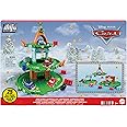 Disney and Pixar Cars Minis Advent Calendar with 4 Mini Cars and 21 Pieces Including Track and Accessories, Winter-Themed Toy Cars, HPD83