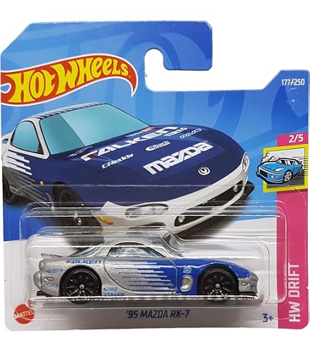 Voiture Hot Wheels 1/64 Mazda RX-7 #8/10 - Série Mainline 2024, Neuve