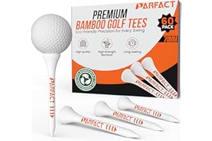 ParFact Golf Tees Wooden | Pack of 30, 120, 200 | Durable Biodegradable Bamboo Golf Tees 70mm & 83mm Mixed Size with Height Markings | Eco-Friendly for Beginners & Pros (WHITE)