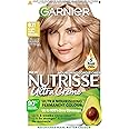 Garnier Nutrisse Creme Blonde Hair Dye Permanent, Up to 100% Grey Hair Coverage, 90% Natural origin formula, No Ammonia, with 5 Fruit Oils Nourishing Hair Mask Conditioner, 8.11 Light Ashy Blonde