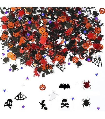 Halloween Konfetti 60 G – Mit Spinnen, Fledermäusen, Kürbissen In Orange, Schwarz, Weiß Für Tischdeko & Party
