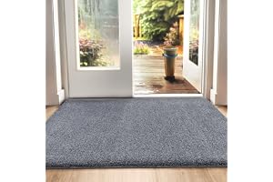 DEXI Smutsfångare Dörrmatta, Halkfria Barriärmattor för Inomhus, Superabsorberande Entrématta Maskintvättbar mjuk Golvmatta Matta, Svart-grå, 120 x 180 cm