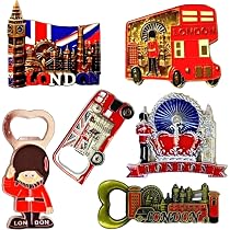 Magnete Frigo Apribottiglie Londra 3D, Souvenir Turistico UK, Rame E Magnete Forte, 8x4 Cm - 4