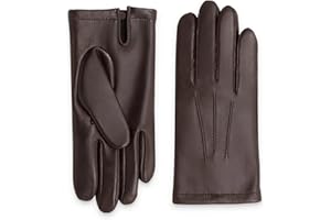 GLOVE STORY Gants Cuir d'Agneau pour Homme avec Doublure 100% Polyester Chaud - Matière Élégante, Douce et Confortable -Idéal en Hiver - Fabrication Artisanale