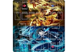 WSRXDMSN Ygo Play Mat Playmat 2 Player Rubber Mat Duel Mat Gaming Competition Pad Mat Card Binder Deck 23.6 x 13.7 Inches (2)