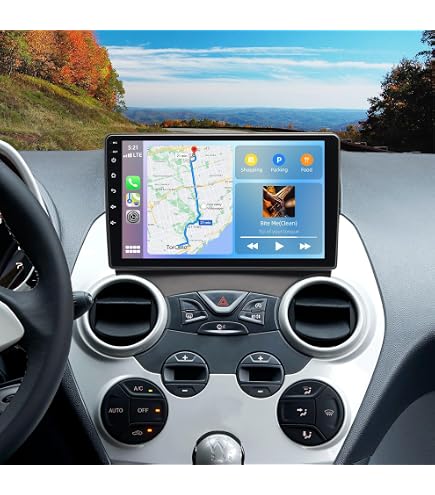 Autoradio Android 13 9 Pollici Per Ford Ka 2008-2014 – Con CarPlay Wireless, Android Auto, GPS, Bluetooth, Retrocamera AHD E Comandi Al Volante