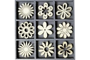 KNORR PRANDELL cArt-Us Boîte avec Ornements en Bois Fleurs fantastiques 10,5 x 10,5 cm Bois Naturel