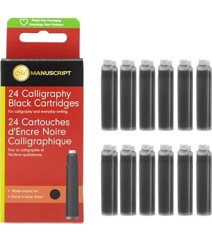MANUSCRIPT Luxus Kalligraphie-Set Für Linkshänder – Mit 6 Federn, 4 Tintenpatronen & Aufbewahrungsbox