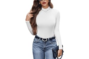 Avidlove Women's Sexy Casual Turtle Neck Bodysuit Ladies Long Sleeve Stretch Leotard Top Slimming Going Out Tank Top Bodysuits Clubwear for Going Out