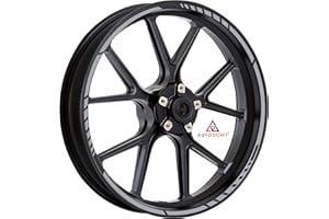 Autodomy Pack 6 Units Wheel Rim Stickers Desing Sport | Complete set for 2 Motorcycle Wheel Stripes 15" to 19" Resistant Rain and UV | Motorbike Stickers Silver