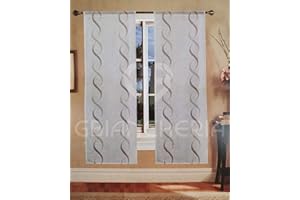 GBiancheria COPPIA TENDE DEBORA 45X150 45X240 PER FINESTRE E PORTEFINESTRE PRONTE DA APPENDERE (45x150, Beige)