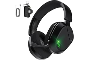 Gvyugke Xbox Headset with MIC, Wireless Gaming Headset for Xbox Series X or S, Xbox One, PS5, PS4, PC and Mobile - 2.4GHz USB & Type-C Ultra Stable Gaming Headphones, Flip Microphone(Black)