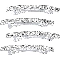 Set Di 4 Fermagli Per Capelli Con Cristalli E Strass – Accessori Eleganti Argento Per Sposa, Ballo E Cerimonie