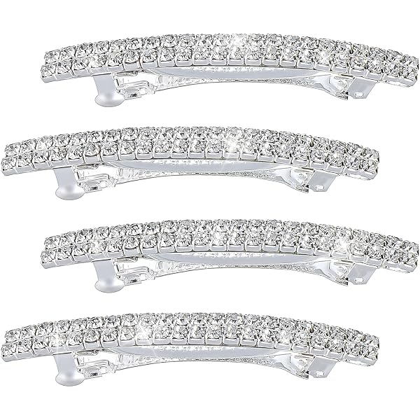 Graue Strass-Haarspangen Mit Kristallschleife – Für Pferdeschwanz & Seiten, Elegante Haarnadeln