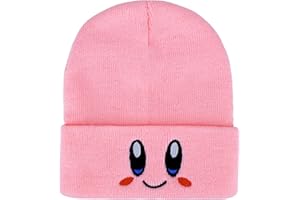 Roffatide Anime Kirby Czaszka Czapki dla Kobiet Mężczyzn Haftowana Czaszka Czapka Czapka Zimowa Dzianinowa Czapka, Kirby - różowy, rozmiar uniwersalny