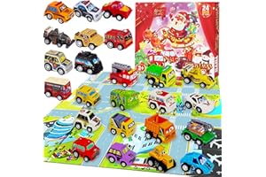 Lubibi Toys Advent Calendar 2024,24 Pull Back Cars Toys Set With Game Map For Kids,24-Days Christmas Countdown Days Calendar Party Favours, Christmas Birthdays Surprised Gift For Kids Boys Girls