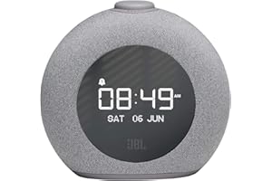 JBL Horizon 2 Alarm Clock Radio - Bluetooth speaker with DAB and FM radio, 2 USB ports for charging devices, in grey