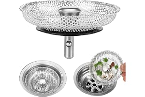 2 stycken kök 304 rostfritt stål diskho sil, Diskbänksplugg Filter, rostfritt stål diskbänkssil, Kök handfat sil pluggar, Avloppssil för diskbänk, för vattenflöde, matrester, Avloppstillbehör (80 mm).