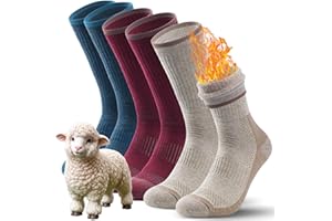 TANSTC Chaussette de Randonnée en Laine Mérinos pour Femme Chaussette de Marche Sportive Anti-ampoules, Respirantes, Negro/Couleur/Gris, 3 Paires