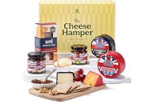 HATTIE'S GIFTS Hattie’s Gifts Cheese Lover’s Hamper - Artisan Cheese Gift Set with Award-Winning Waxed Truckles, Chutneys & Sourdough Crackers - Luxury British Food Hamper for Christmas, Birthdays & Gifting