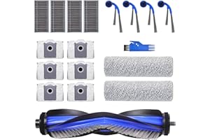 VIEWALL T80 Accessori per ECOVACS DEEBOT T80 Omni,T80 Pro Aspirapolvere,1 Spazzola Principale, 2 Rotoli di Salviettine, 4 Spazzole Laterali, 4 Filtri HEPA,6 Sacchetti per Polvere,1 Strumento per la Pulizia