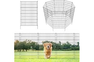 ARIFARO Dekorative Gartenzaun 5 Panels Gesamtlänge 3,5m (101cm H x 71cm B) Keine Graben Tier Barriere Fechten, Haustier Zaun Rostfrei Metalldraht Panel Grenze für Kaninchen, Hof, Patio