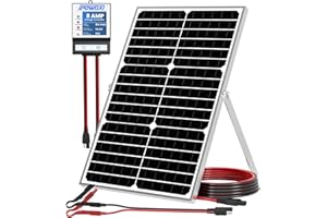 POWOXI 30W Solar Panel，12V Solar Panel Charger Kit + 8A Controller， Suitable for Automotive, Motorcycle, Boat, ATV, Marine, RV, Trailer, Powersports, Snowmobile etc. Various 12V Batteries.