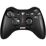 MSI FORCE GC20 V2 przewodowy kontroler gamepada do komputera – wymienne osłony D-pad, dwa silniki wibracyjne, USB 2.0 – czarn