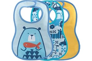 Chicco Bavaglie Pappa 6M+, Bavaglini Impermeabili Neonato, 3 Pezzi, in Morbido Cotone, Retro Impermeabile, Lavabili in Lavatrice, Buona Vestibilità, Bavette Neonato 6 Mesi