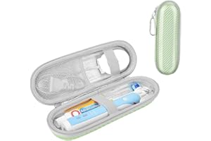 PHD KEISI Case for Braun Oral B/Oral-b Pro/Philips Sonicare/Sonic Electric Toothbrush with Accessories Storage, Portable Holder Protective Cover (Green)