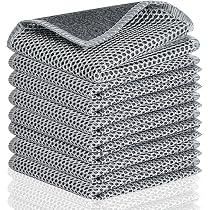 12 Panni In Lana D’acciaio A Doppio Strato – Antigraffio, Multiuso, Per Piatti, Pentole E Superfici, 20x20 Cm - 2