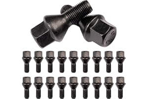 CAR PASSION Kit 20 bulloni ruota neri Compatibili con Jeep Renegade dal 2014 e Compass solo dal 5/2020 in poi ruote cerchi in acciaio e in lega Farad