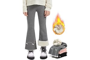 Eisnnu Thermoleggins für Mädchen,Schlaghose Stretch Flared Winter Baumwolle Warm Hosen für Kinder und Kleinkinder