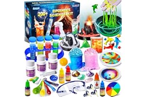 JOPSHEEN 200+ Kit de Experimentos Científicos para Niños, Químico Laboratorio Set, DIY Erupcion Volcán, Regalo para Niños y Niñas