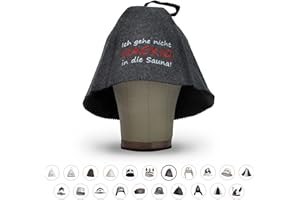 LoWell® Chapeau de sauna en feutre pour homme et femme avec guide de sauna - Accessoire de sauna idéal pour une expérience de bien-être unique - Je ne m'emmène pas dans le sauna