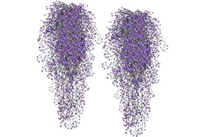 Weldomcor Sztuczne wiszące kwiaty, sztuczne plastikowe, fioletowe rośliny porannej chwały, sztuczny bluszcz, winorośl, girlanda, dekoracje zewnętrzne do ogrodu, na ślub, dekoracja domu, na ścianę, do pokoju, 4 szt