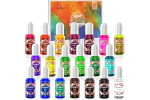 Pigmento para Resina Epoxi, Colorante Jabones 10ml*20 Colores - MENNYO Tinte natural líquido para Fabrica Slime, Bomba de Baño, Pintura, DIY Manualidades