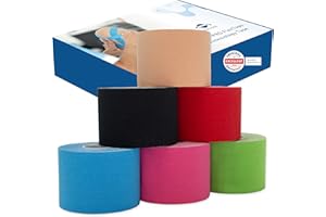 axion® Nastri Kinesiologici Set Misto da 6 Rotoli | Fasciatura fitness impermeabile • delicata sulla pelle • elastica • autoadesiva | Physio-tape ideale per sport e vita quotidiana - axion