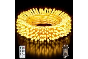 Buudala Fairy Lights Plug in, 15M/49.21FT 100 LED Outdoor Fairy Lights Mains Powered with Remote Control/8 Modes/Timer/Waterproof, Christmas Lights for Outside Indoor Garden Decorations(Warm White)