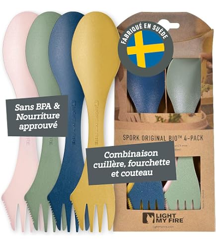 Light My Fire Cuillère Titanium Fourchette Cuillère 3-En-1 Camping gris 7331423013234