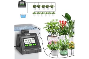Lvelfe Automatische Bewässerung, Indoor Bewässerungssystem - Wasservolumen Einstellbar, Kann 11 Pflanzen Gießen, Tropfbewässerung Set für Zimmerpflanzen, Balkon Pflanzen, Topfpflanzen