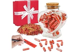 HONMOK 50 Stück Valentinstag Nachricht Kapsel Buchstaben DIY Jahrestag Geschenk für Ihn und Sie Liebesbrief Briefkapseln in Einer Flasche für Frauen Männer Pärchen Verlobung Hochzeit